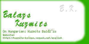 balazs kuzmits business card